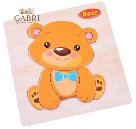 Dřevěné puzzle Medvídek 9 dílků