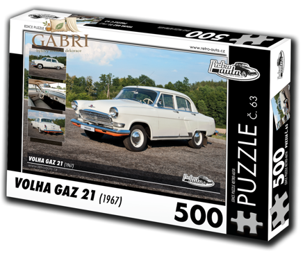 RETRO-AUTA Puzzle č. 63 Volha GAZ 21 (1967) 500 dílků