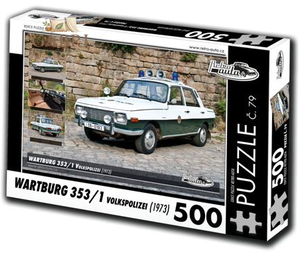 RETRO-AUTA Puzzle č. 79 Wartburg 353,1 Volkspolizei (1973) 500 dílků
