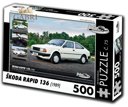 RETRO-AUTA Puzzle č. 75 Škoda RAPID 136 (1988) 500 dílků