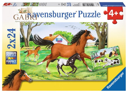 RAVENSBURGER Puzzle Svět koní 2x24 dílků