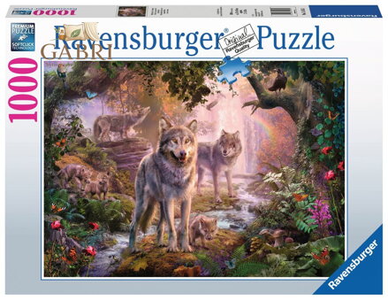 RAVENSBURGER Puzzle Vlčí rodina v létě 1000 dílků