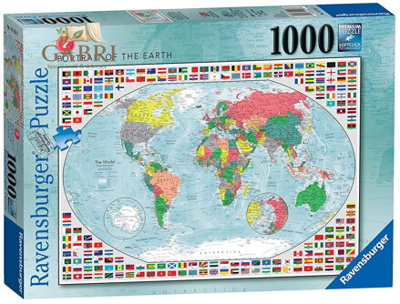 RAVENSBURGER Puzzle Barevná mapa světa 1000 dílků