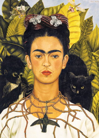 EUROGRAPHICS Puzzle Portrét Frídy Kahlo s trnovým náhrdelníkem 1000 dílků