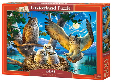 CASTORLAND Puzzle Soví rodina 500 dílků