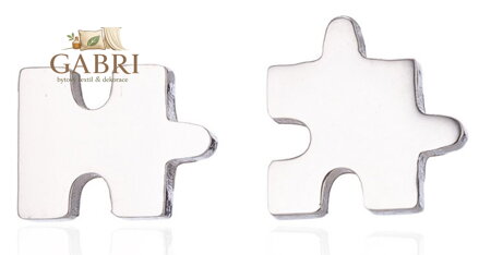 Ocelové náušnice Puzzle