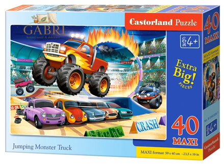 CASTORLAND Puzzle Skákající Monster Truck MAXI 40 dílků