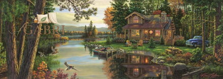 ART PUZZLE Panoramatické puzzle Odpočinek na chatě 1000 dílků