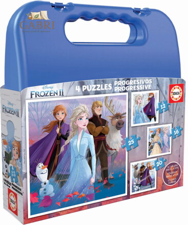 EDUCA Puzzle v kufříku Ledové království 2, 4v1 (12,16,20,25 dílků)