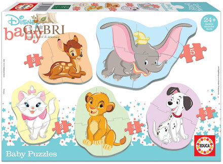 EDUCA Baby puzzle Disney zvířata 2, 5v1 (3-5 dílků)