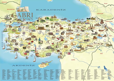 ART PUZZLE Puzzle Turecko: Kulturní mapa 260 dílků