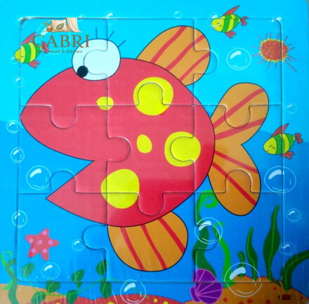 Dřevěné puzzle Rybka 9 dílků