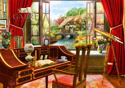 BLUEBIRD Puzzle Výhled z pracovny 1000 dílků