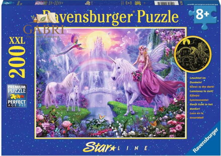 RAVENSBURGER Svítící puzzle Magická noc jednorožců XXL 200 dílků