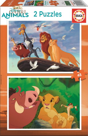 EDUCA Puzzle Lví král: S nejbližšími 2x48 dílků