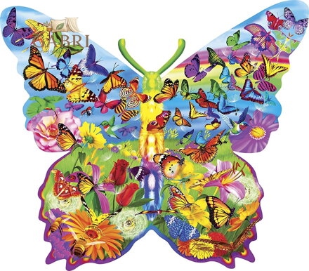 MASTERPIECES Obrysové puzzle Motýlí překvapení 1000 dílků