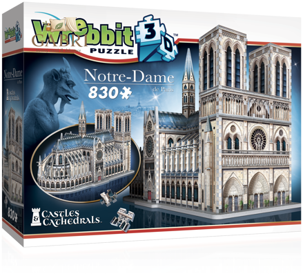 WREBBIT 3D puzzle Katedrála Notre-Dame 830 dílků