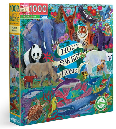 EEBOO Čtvercové puzzle Planeta Země 1000 dílků