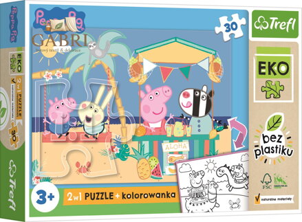 TREFL Oboustranné puzzle Prasátko Peppa MAXI 30 dílků EKO