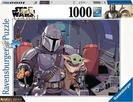 RAVENSBURGER Puzzle Star Wars: Mandalorian - Baby Yoda 1000 dílků