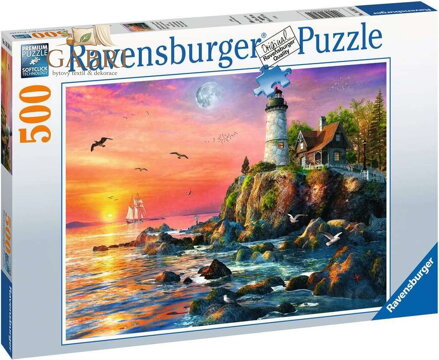 RAVENSBURGER Puzzle Maják při západu slunce 500 dílků