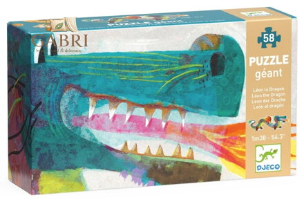 DJECO Obrysové puzzle Drak Leon 58 dílků