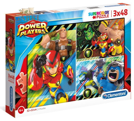 CLEMENTONI Puzzle Power Players 3x48 dílků