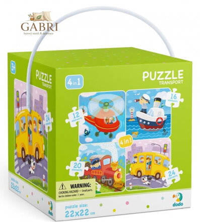 DODO Puzzle Dopravní prostředky 4v1 (12,16,20,24 dílků)