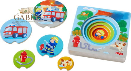 HABA Dřevěná vícevrstvá vkládačka Hasiči