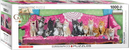 EUROGRAPHICS Panoramatické puzzle Kočky na kočičí pohovce 1000 dílků