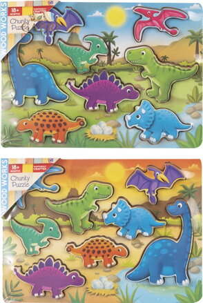 Dřevěná vkládačka Dinosauři 1ks (mix)