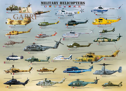 EUROGRAPHICS Puzzle Vojenské helikoptéry XL 500 dílků