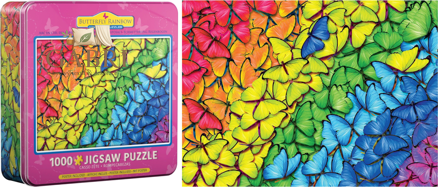 EUROGRAPHICS Puzzle v plechové krabičce Motýlí duha 1000 dílků