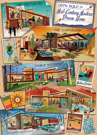 COBBLE HILL Puzzle Moderní dům snů v polovině století 1000 dílků