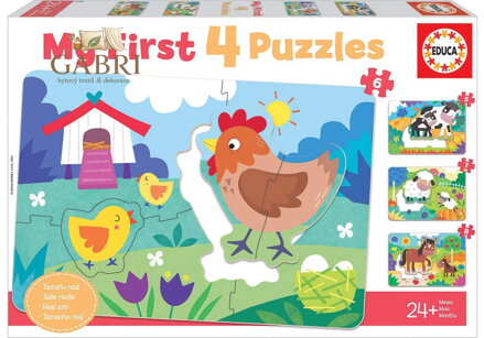 EDUCA Moje první puzzle Maminky a mláďátka 4v1 (5,6,7,8 dílků)
