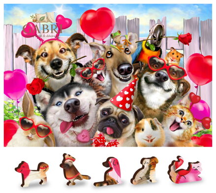 WOODEN CITY Dřevěné puzzle Čas na párty 2v1, 150 dílků EKO