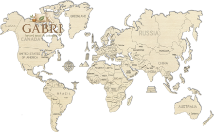 WOODEN CITY Dřevěná mapa světa velikost XL (120x80cm)