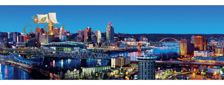 MASTERPIECES Panoramatické puzzle Cincinnati, Ohio 1000 dílků