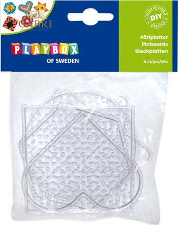 PLAYBOX Podložky pro zažehlovací korálky 5ks - Tvary