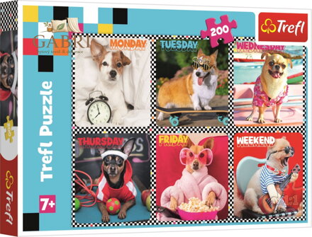 TREFL Puzzle Veselí pejsci 200 dílků