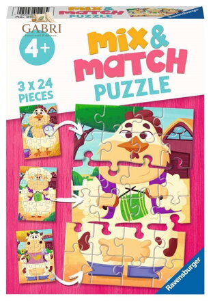 RAVENSBURGER Puzzle Mix&Match: Moji přátelé z farmy 3x24 dílků