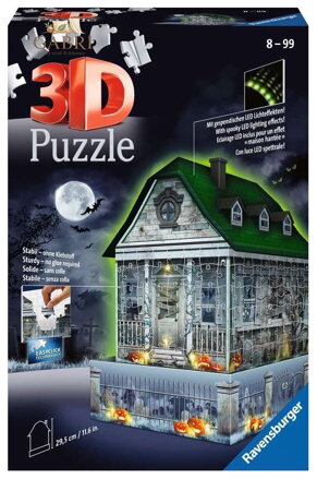 RAVENSBURGER Svítící 3D puzzle Noční edice Strašidelný dům 257 dílků