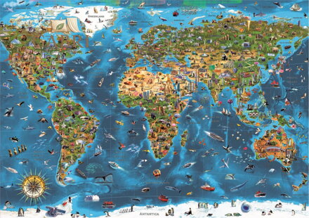 EDUCA Puzzle Zázraky světa 1000 dílků