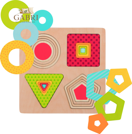 GOKI Vícevrstvá vkládačka Geometrické tvary 4v1