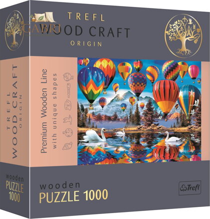 TREFL Wood Craft Origin puzzle Barevné balóny 1000 dílků