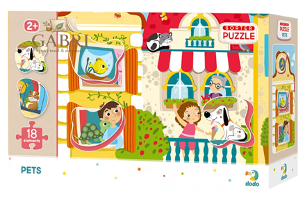 DODO Puzzle s vkládačkou Mazlíčci 18 dílků