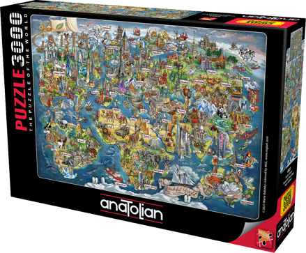 ANATOLIAN Puzzle Úžasná mapa světa 3000 dílků