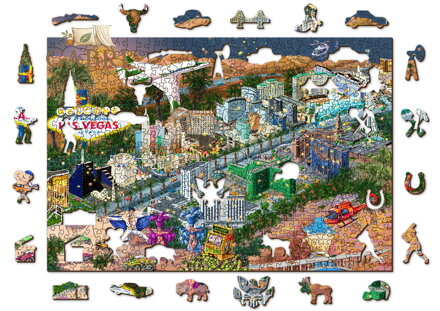 WOODEN CITY Dřevěné puzzle Vítejte v Las Vegas 2v1, 505 dílků EKO