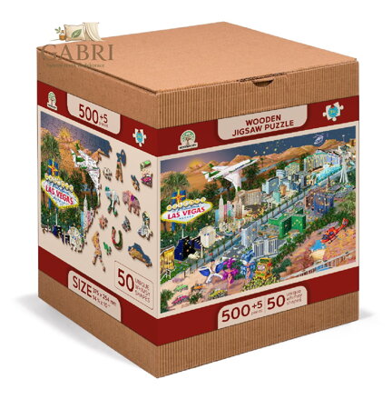 WOODEN CITY Dřevěné puzzle Vítejte v Las Vegas 2v1, 505 dílků EKO