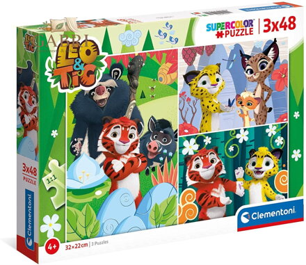CLEMENTONI Puzzle Leo a Tig 3x48 dílků